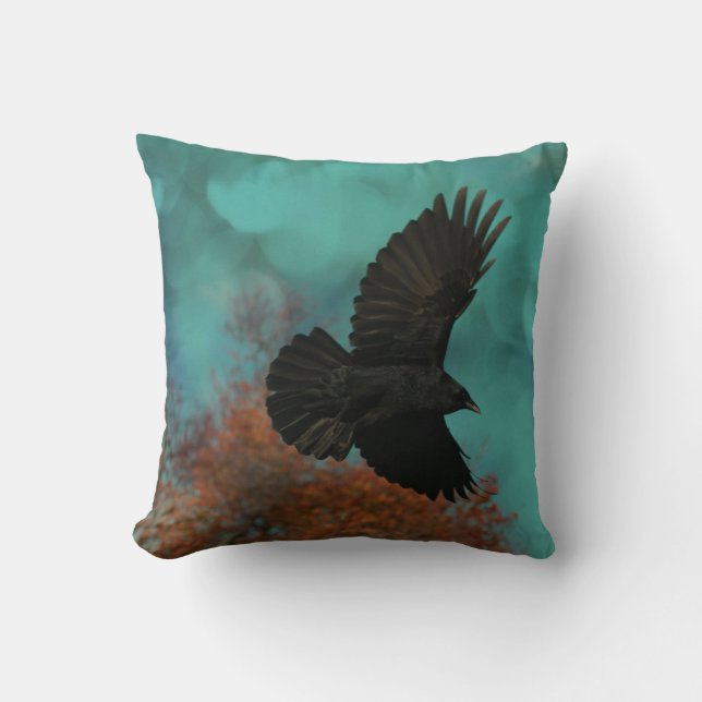Coussin Vapeur du corbeau d'automne (Recto)