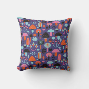 Coussin Variété de champignons : Illustration Vintage