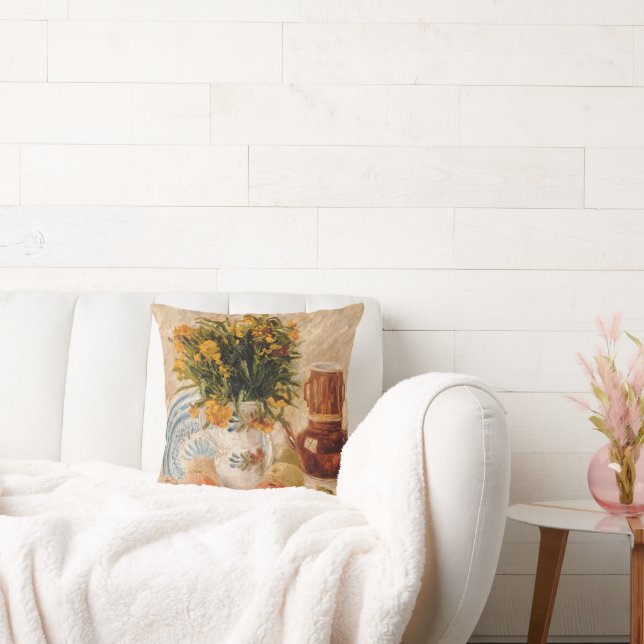 Coussin Vase avec Fleurs, Café et Fruit, van Gogh (Canapé)