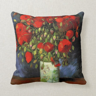 Coussin Vase avec les "Red Poppies" de Vincent van Gogh.