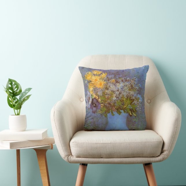 Coussin Vase avec lilas et marguerites de Vincent van Gogh (Chaise)