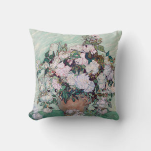Coussin Vase avec roses roses roses, Van Gogh
