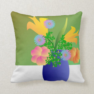 Coussin Vase complètement de fleurs lumineuses