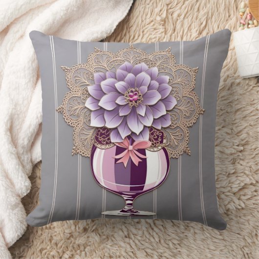 Coussin Vase de Dahlia Violet Mariage Récent  (Couverture)