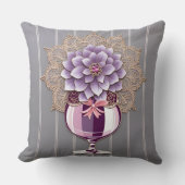 Coussin Vase de Dahlia Violet Mariage Récent  (Recto)