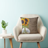 Coussin Vase de tournesols rustiques Mariage de drap de ju (Chaise)