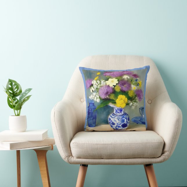 Coussin Vase tranquille des fleurs Imprimer (Chaise)