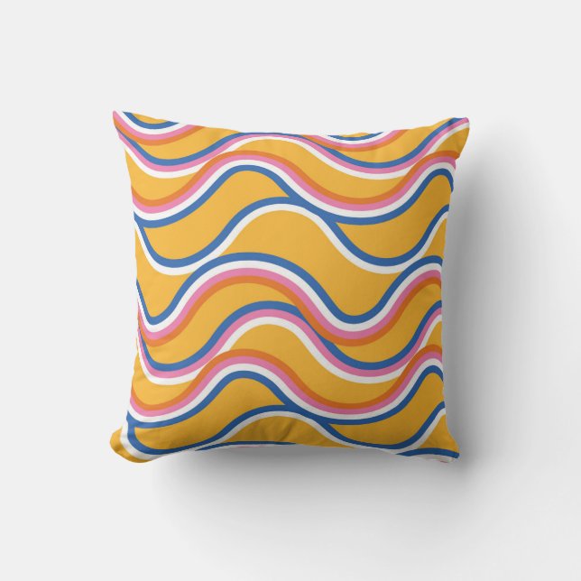 Coussin Vastes rayures estivales (Recto)