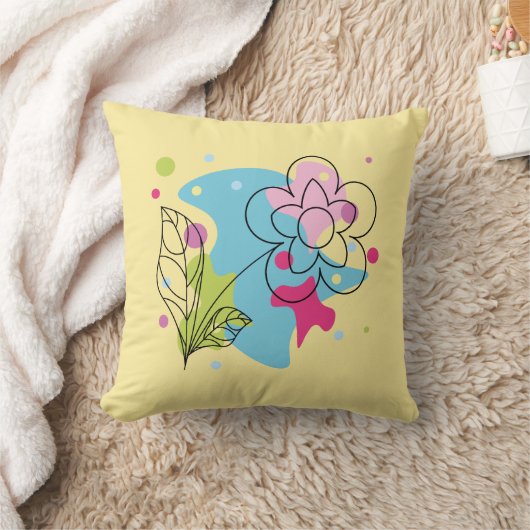 Coussin Vecteur vectoriel tendance motif d'une fleur d'été (Couverture)
