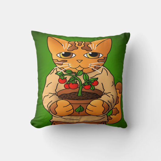 Coussin Vegan Gardener Chat (Recto)