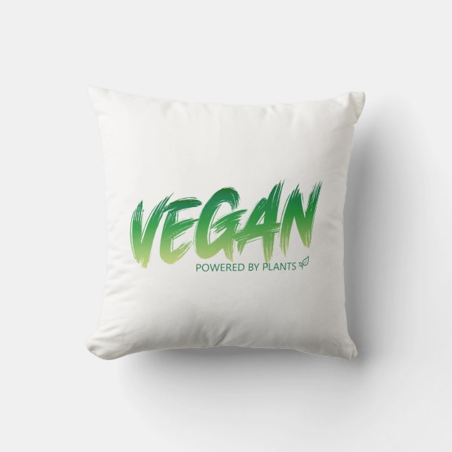 Coussin Vegan - Propulsé par des plantes (Recto)
