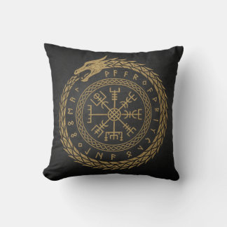 Coussin Vegvisir Dessin de cercle de rune de serpent nordi