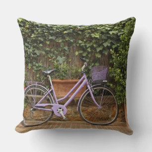 Coussin Vélo garé, Pienza, Italie, Toscane