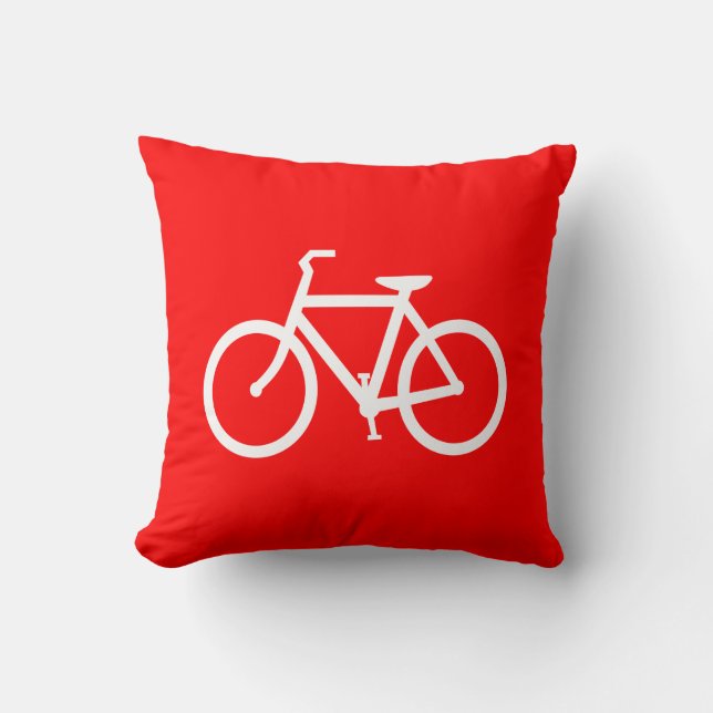 Coussin Vélo rouge et blanc (Recto)