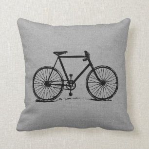 Coussin Vélo Vintage gris rustique