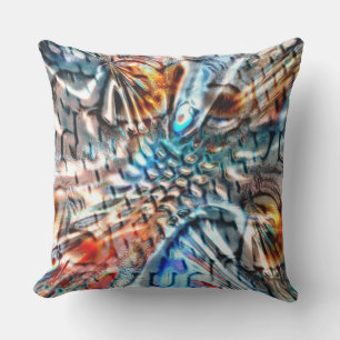 Coussin velours ou plumage de couleur vive, tordu