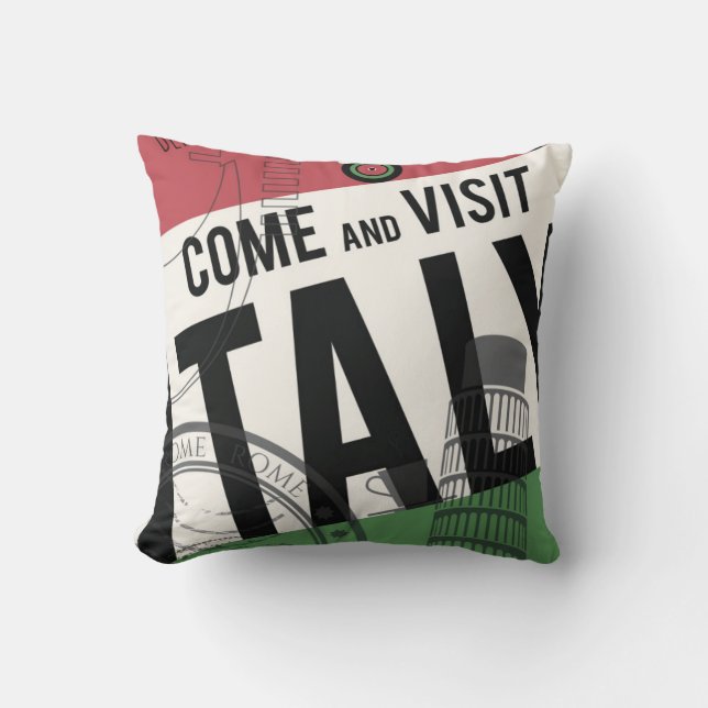 Coussin Venez visiter l'Italie (Recto)
