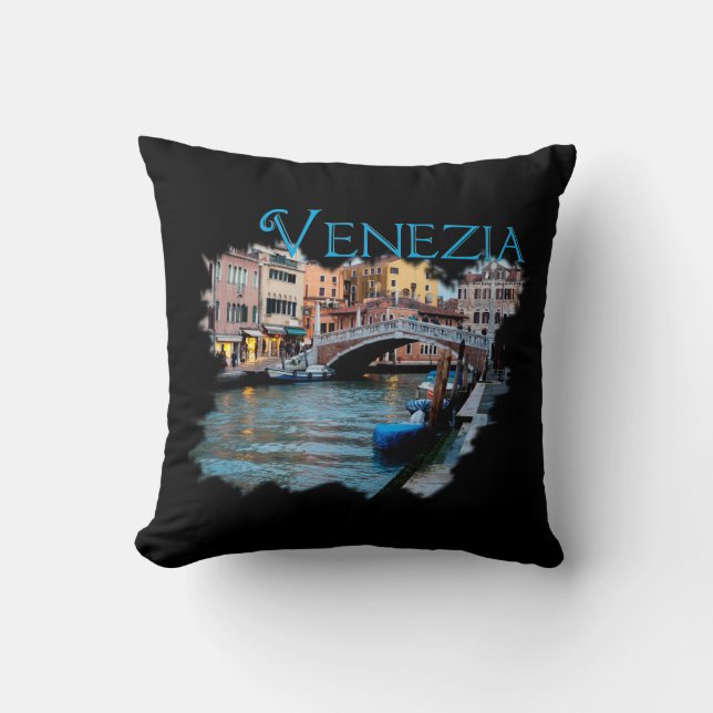 Coussin Venezia, Italie : Le long du canal (Recto)