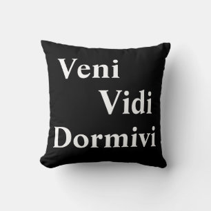 Coussin Veni Vidi Dormivi Je suis venu j'ai vu que j'ai do