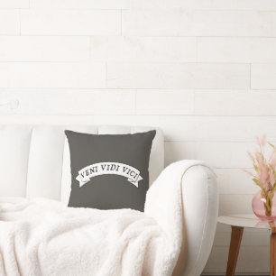 Coussin VENI VIDI VICI - Je suis venu j'ai vu que j'ai con