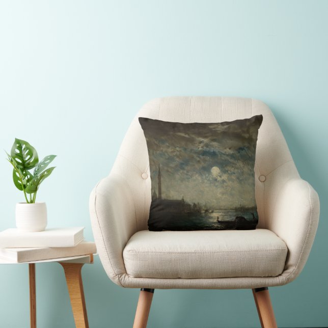 Coussin Venise et le Campanile au Clair de Lune (Chaise)