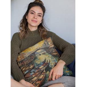 Coussin Venise, Italie, en style van Gogh