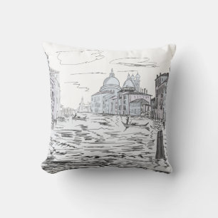 Coussin Venise. Ville sur l'eau