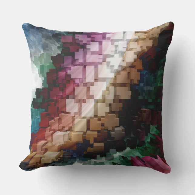 Coussin Vent foncé centré sur le cube (Recto)