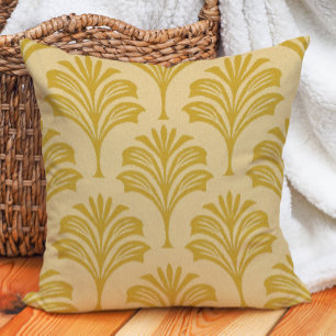 Coussin Ventilateur Art Déco Jaune Or Design