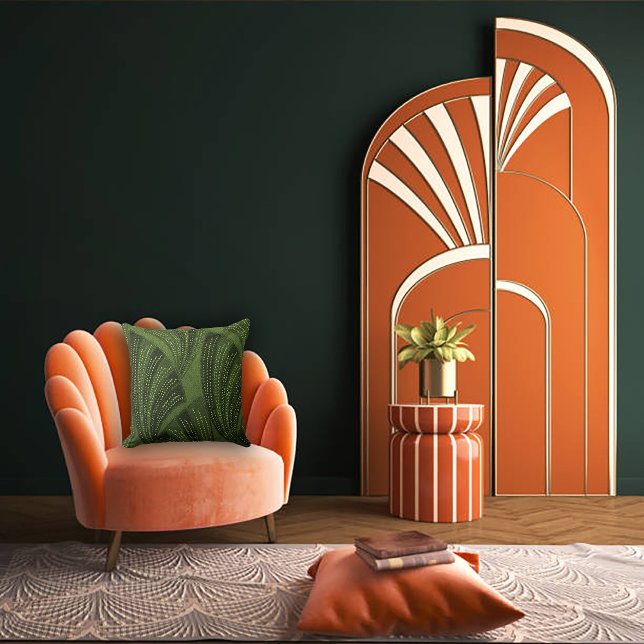 Coussin Ventilateur incurvé Luxe vert riche (Créateur téléchargé)