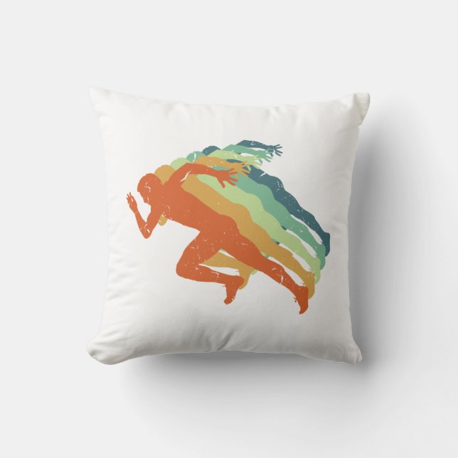 Coussin Ventilateur sportif du coureur du Marathon Retro (Recto)