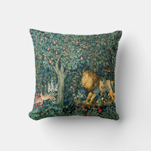 Coussin VERDURE, ANIMAUX FORESTIERS Lion et lièvres