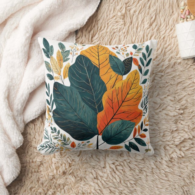 Coussin Verdure Aquarelle Feuilles botaniques (Couverture)