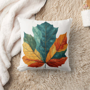 Coussin Verdure Aquarelle Feuilles botaniques