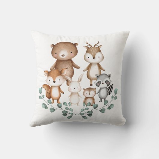 Coussin Verdure Bois Eucalyptus Bébés Animaux Nourriture (Verso)