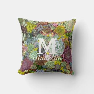 Coussin Verdure colorée Succulents