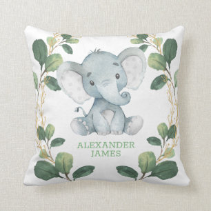 Coussin Verdure des éléphants neutres Gold Wild Jungle Nur