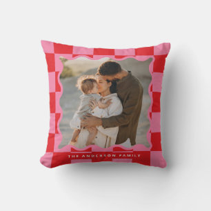 Coussin Vérification de bord ondulé moderne photo minimale