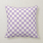 Coussin Vérification du pourpre, Motif de tableau de contr<br><div class="desc">à damiers Motif - damier violet et blanc crème.</div>