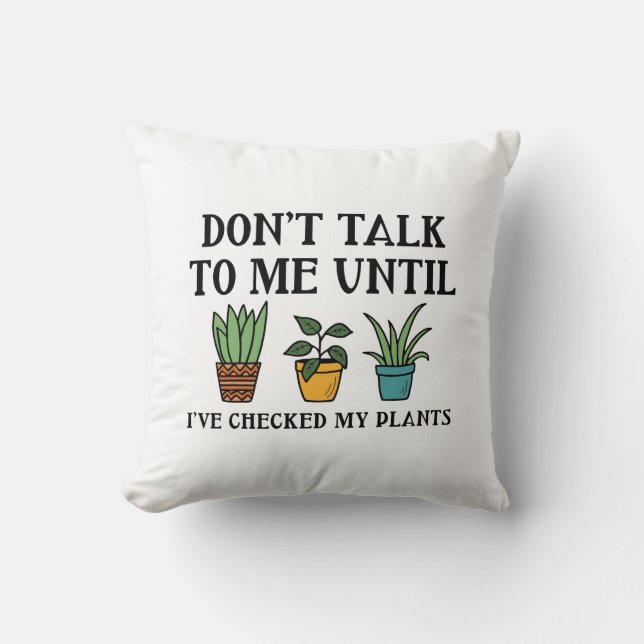 Coussin Vérifié mes Plantes (Recto)