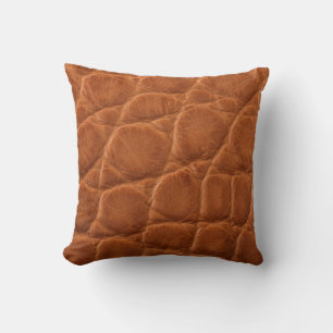 Coussin Véritable texture en cuir d'alligator brun brun br
