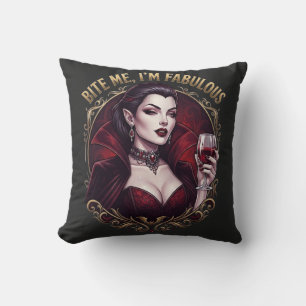 Coussin Verre à vin gothique vampire fabuleux Bite Me