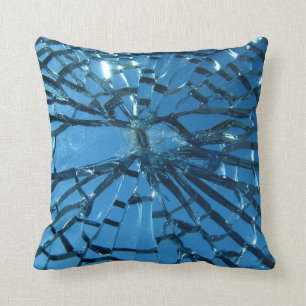 Coussin Verre bleu cassé