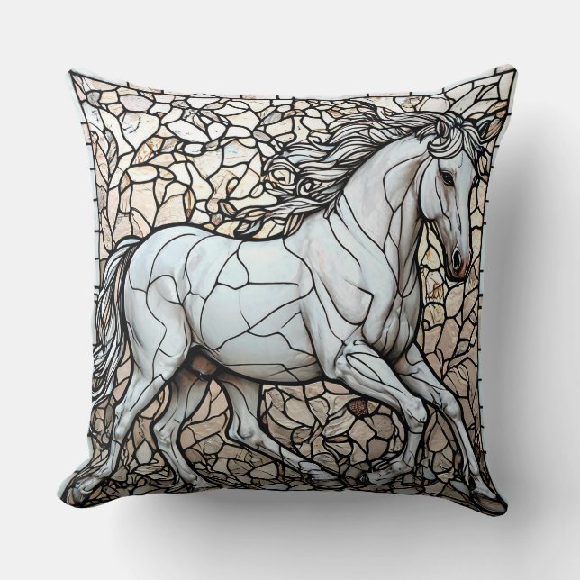 Coussin Verre coloré Cheval Blanc (Recto)