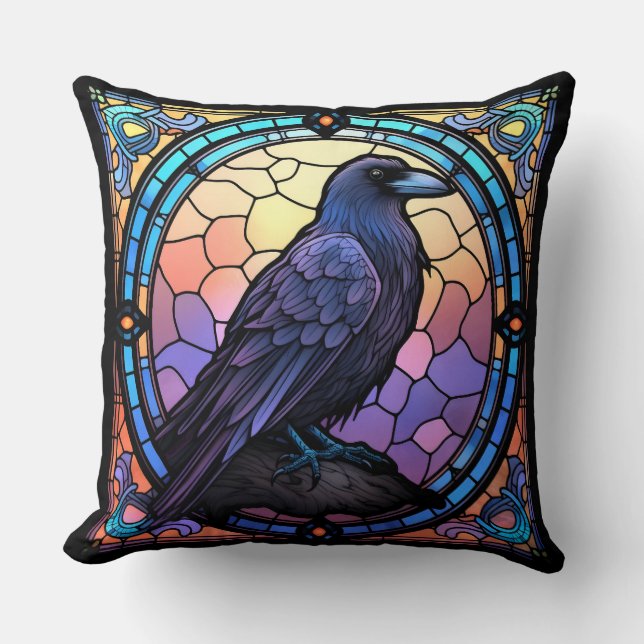 Coussin Verre Éffrayant Raven (Recto)