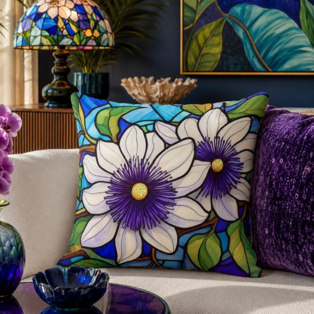 Coussin Verre lilikoi -fleur de fruit de la passion (Créateur téléchargé)
