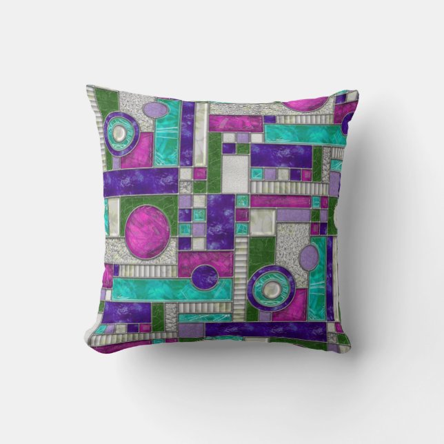 Coussin Verre Turquoise rose (Recto)