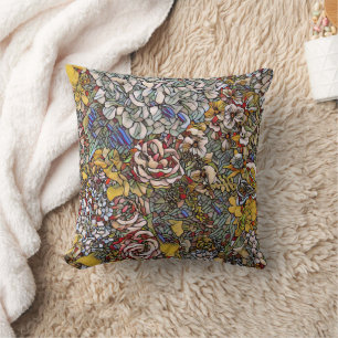 Coussin Verre verni Botanique Floral