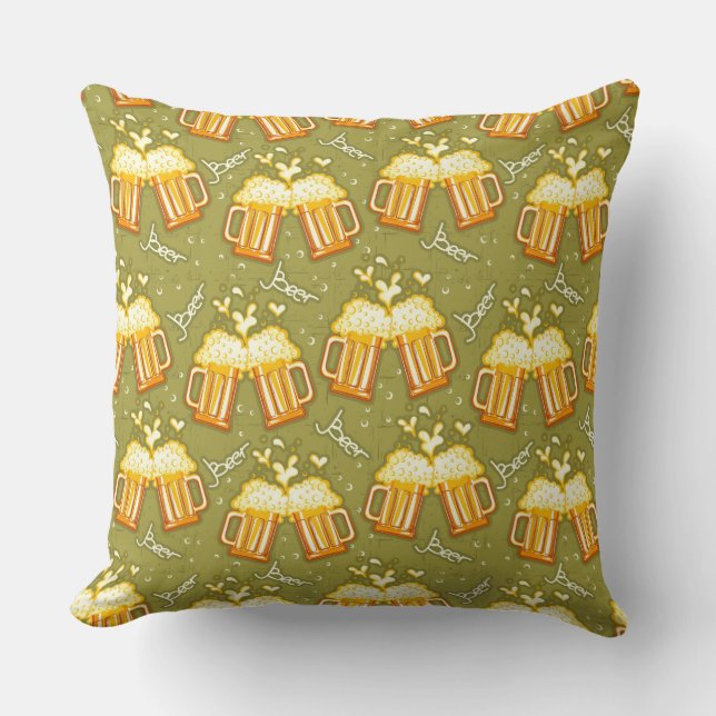 Coussin Verres de motif de bière (Recto)