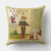 Coussin vers 1900 Alimenter les poulets (Verso)